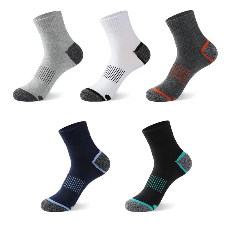 5 Pairs High Quality Men's Socks Casual Breathable Sports Running Socks Men Cotton Socks Autumn Winter Ankle Socks For Men Comfy Anti Odor & Sweat Absorption (image for) 5 Pairs High Quality Men's Socks Casual Breathable Sports Running Socks Men Cotton Socks Autumn Winter Ankle Socks For Men Comfy Anti Odor & Sweat Absorption